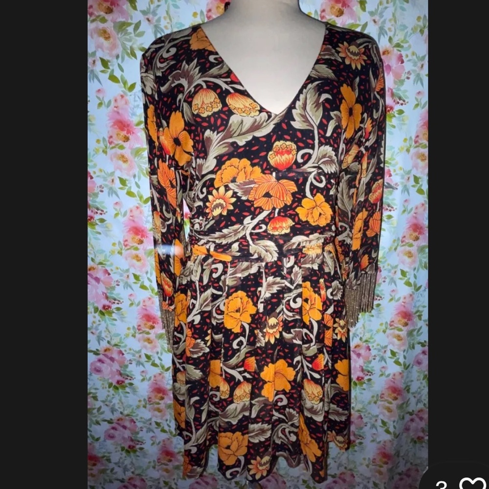 NWOT Anthropologie Verb by Pallavi Singhee Fringed Mini Dress-M-$220-A702 - Picture 2 of 4